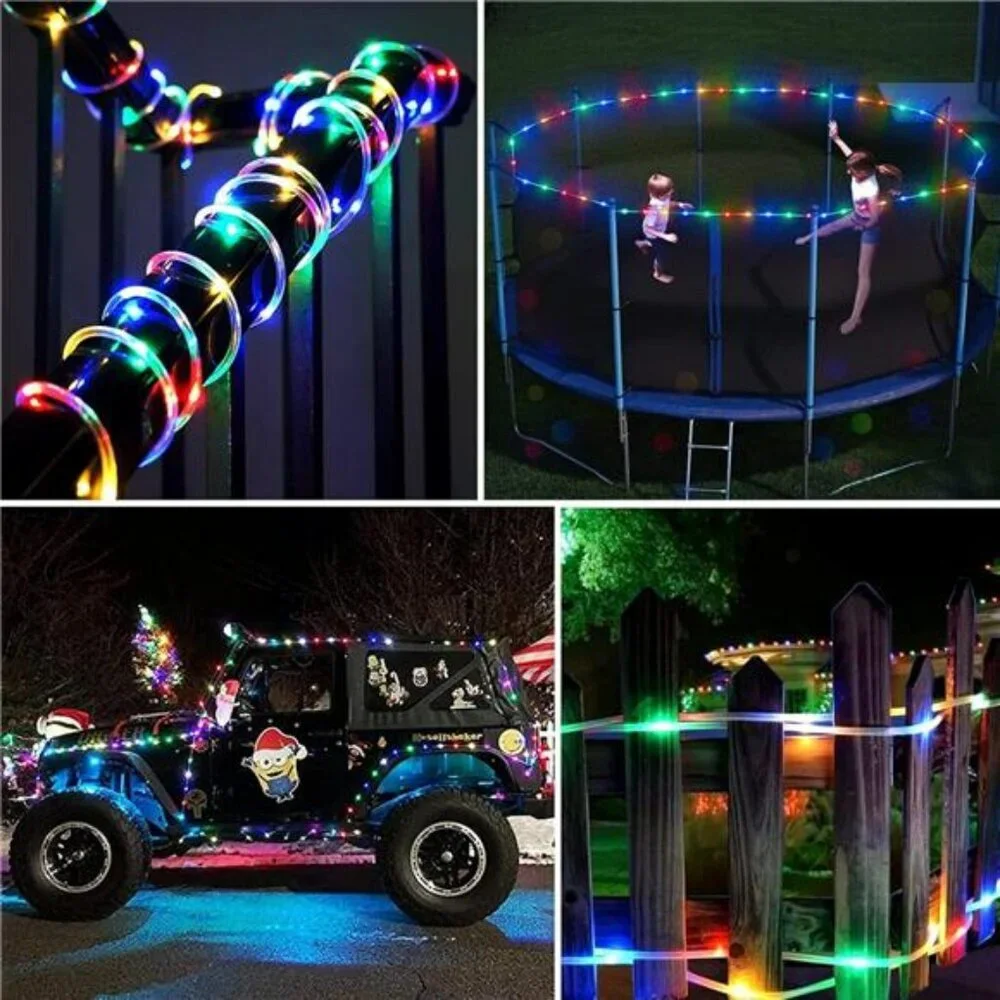 Battery Rope Lights Outdoor 200 LED Waterproof String Lights with Remote